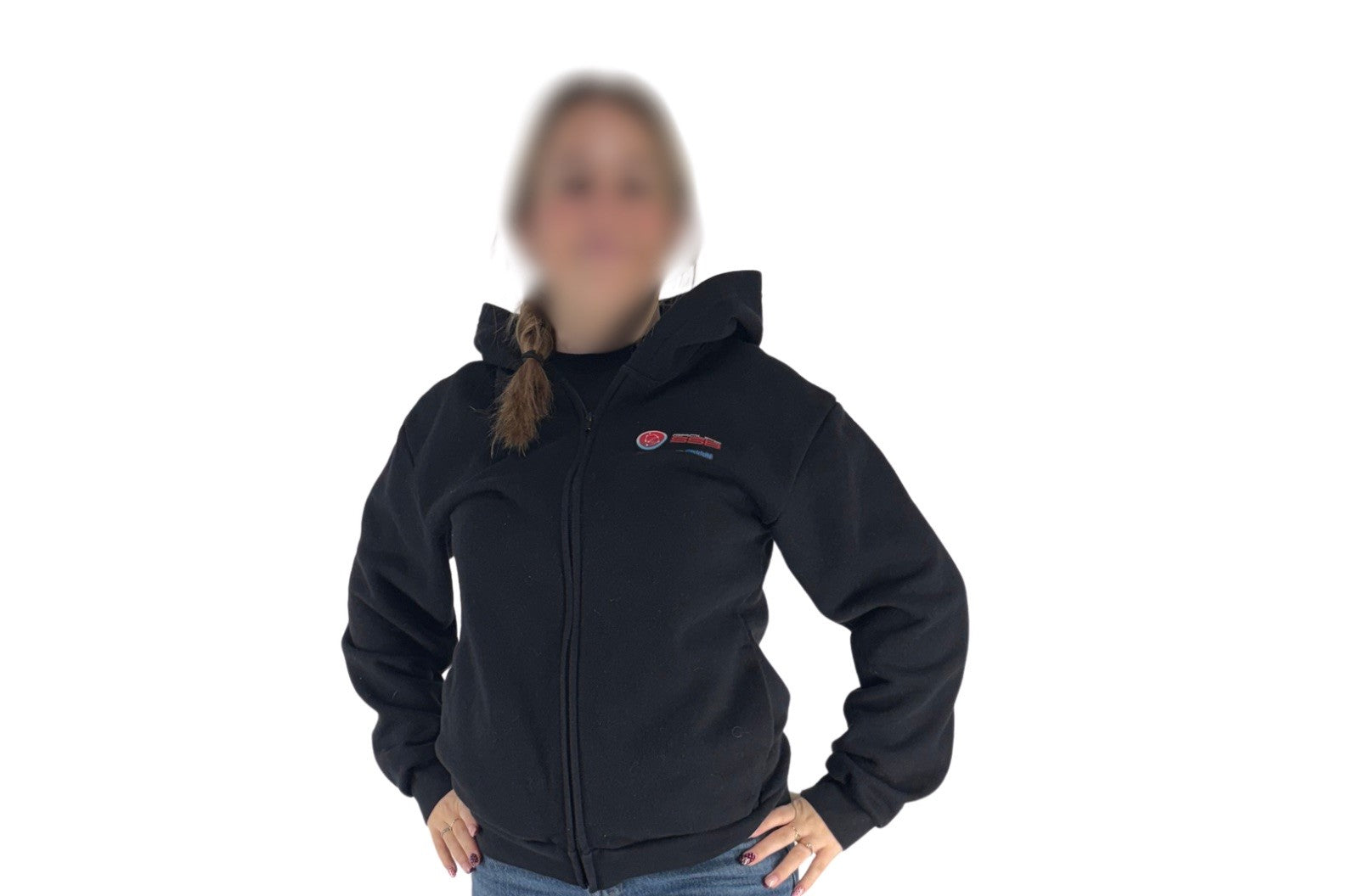 Coton ouaté noir zip (Unisexe)